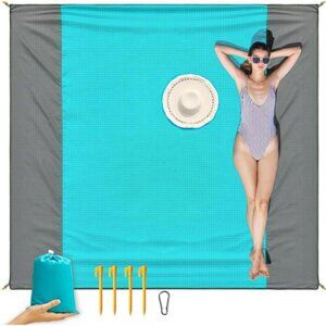Picnic Blankets Waterproof Sandproof for 4-7 Adults, Oversized Beach Mat
